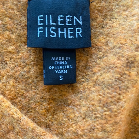 Eileen Fisher Italian Yarn Wool Blend Pullover Sweater S Orange Seam Detail - Picture 2 of 6